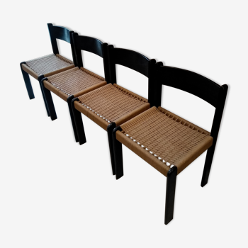 Ensemble de 4 chaises scandinave en corde