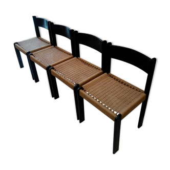 Set of 4 Scandinavian rope chairs