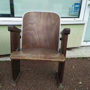 Pair of vintage antique wooden cinema chair s