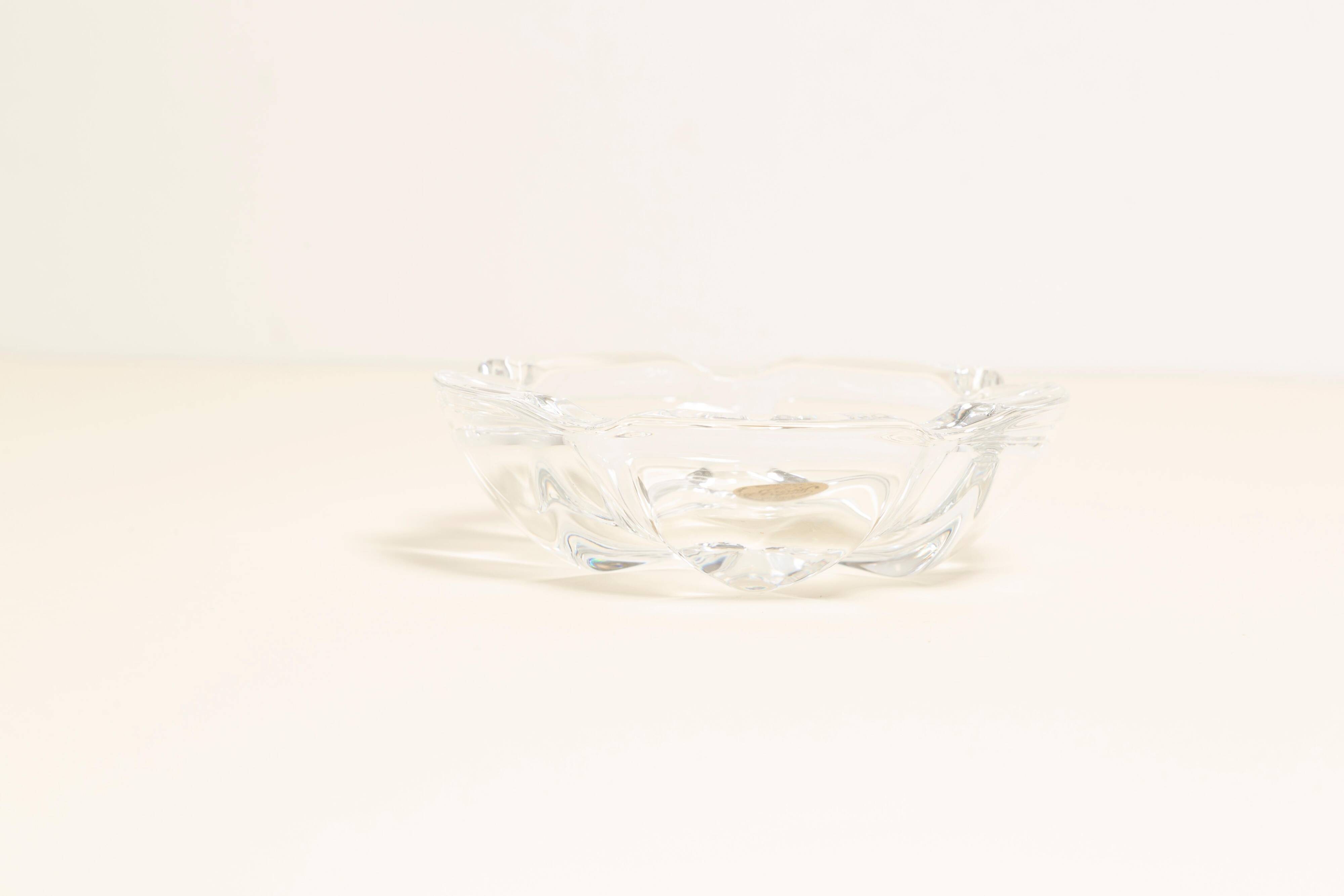 Mid-Century Transparent Glass Ashtray Bowl, France, 1970s