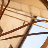 Large circular mirror in solid elm 55cm