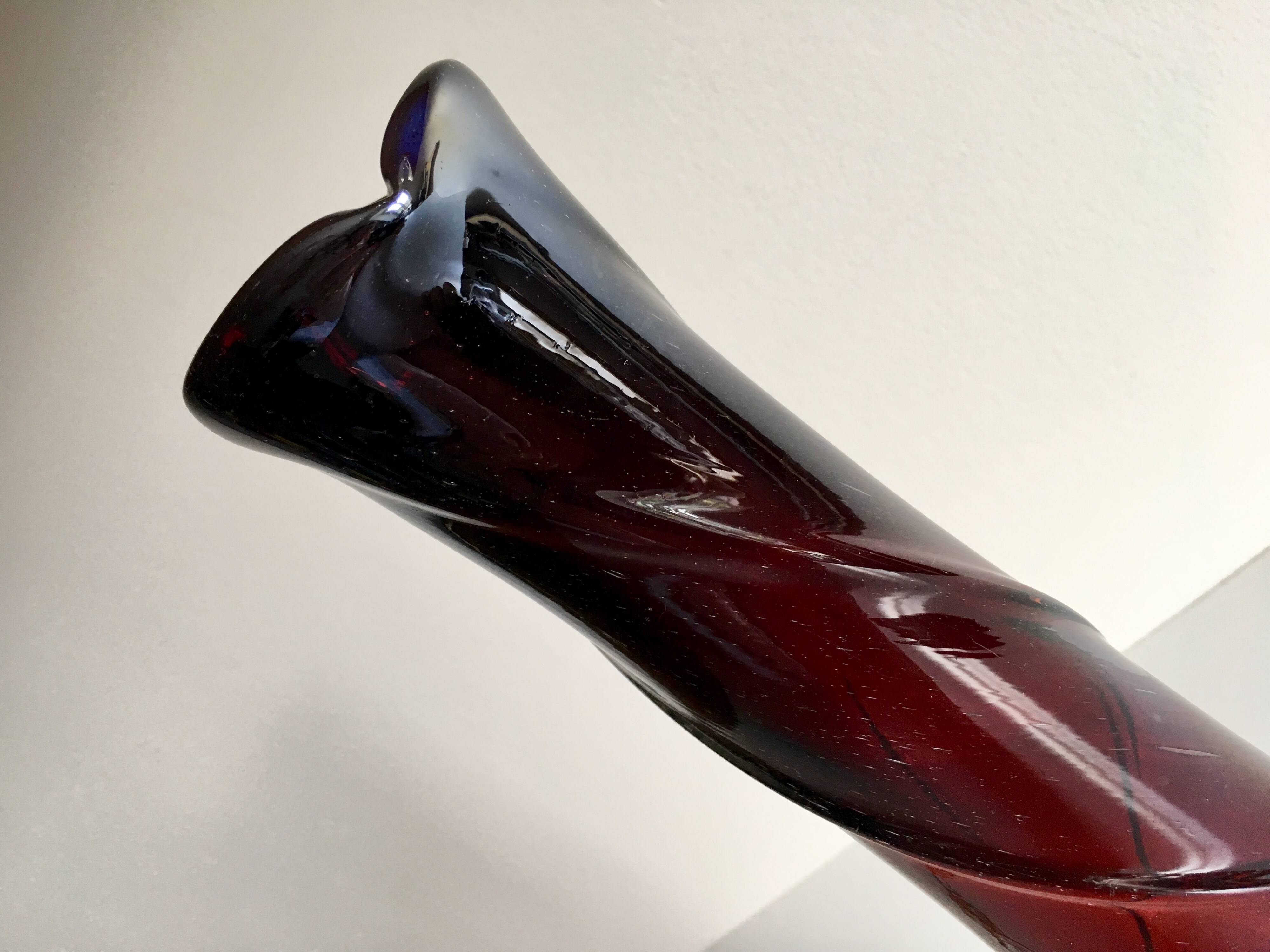 Modernist art deco crystal vase