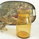 Bocal vintage en verre jaune
