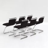 Anonimo set of 6 Italian chrome "S" chairs 1970s