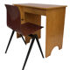 Art deco birch wood compact desk 1960
