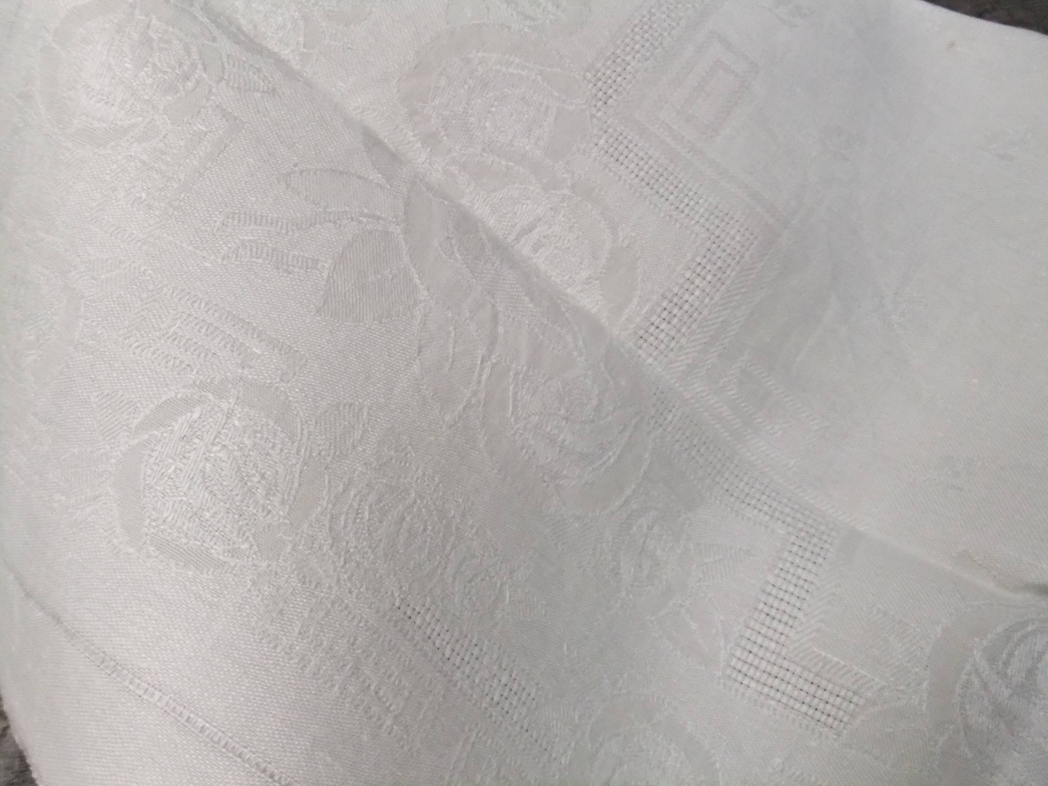 Old art nouveau damask napkins foral 60 cm