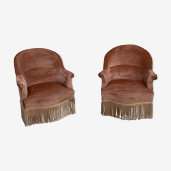 Paire de fauteuils crapaud