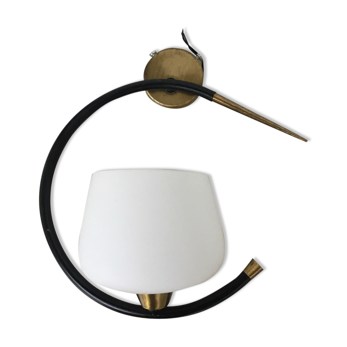 Arlus House Applique - Brass and Black Metal - 1950