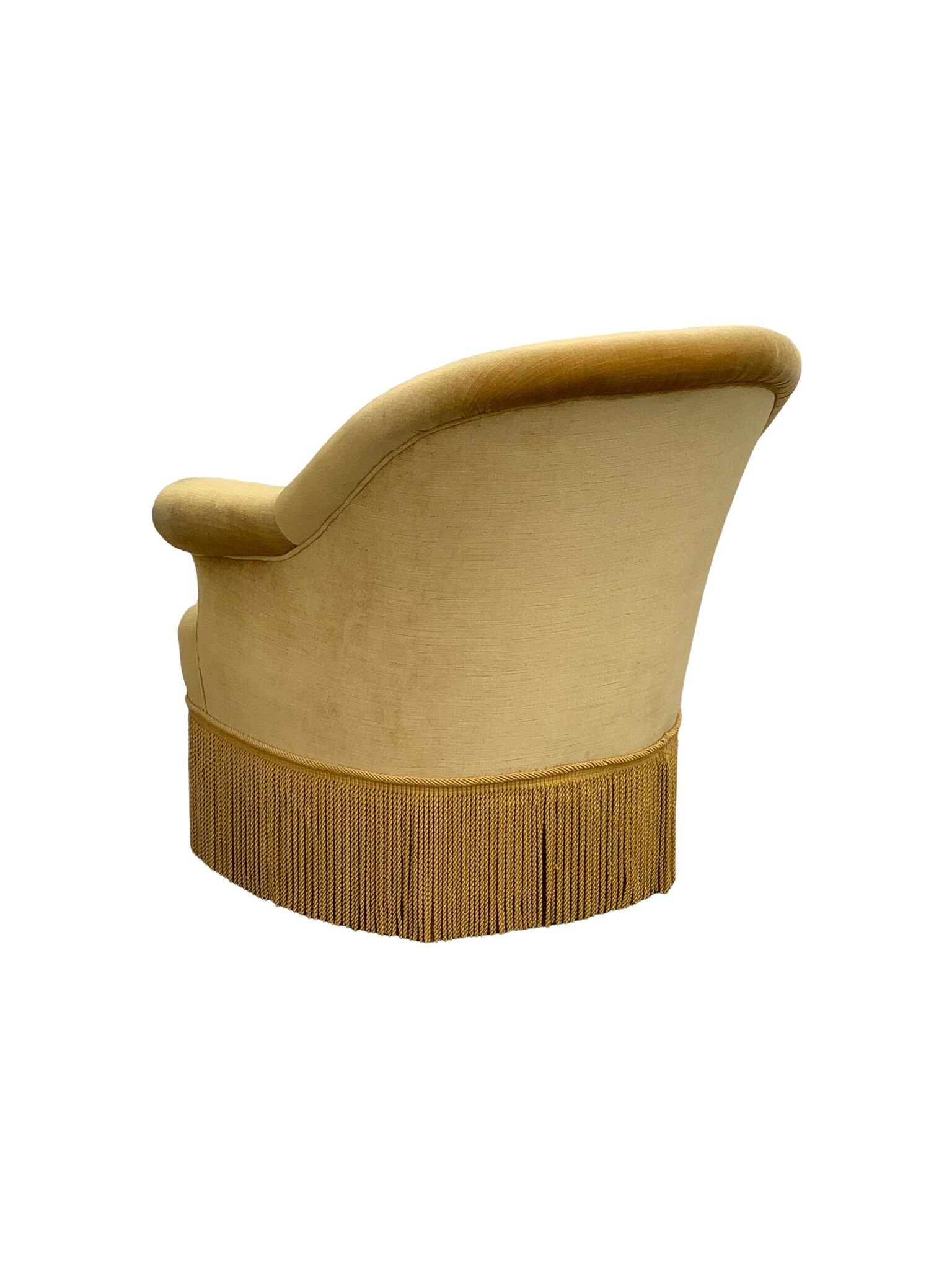 Golden velvet toad armchair