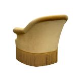 Golden velvet toad armchair