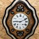 Clock pendulum ox eye wood decoration mother-of-pearl dial enamelled vintage