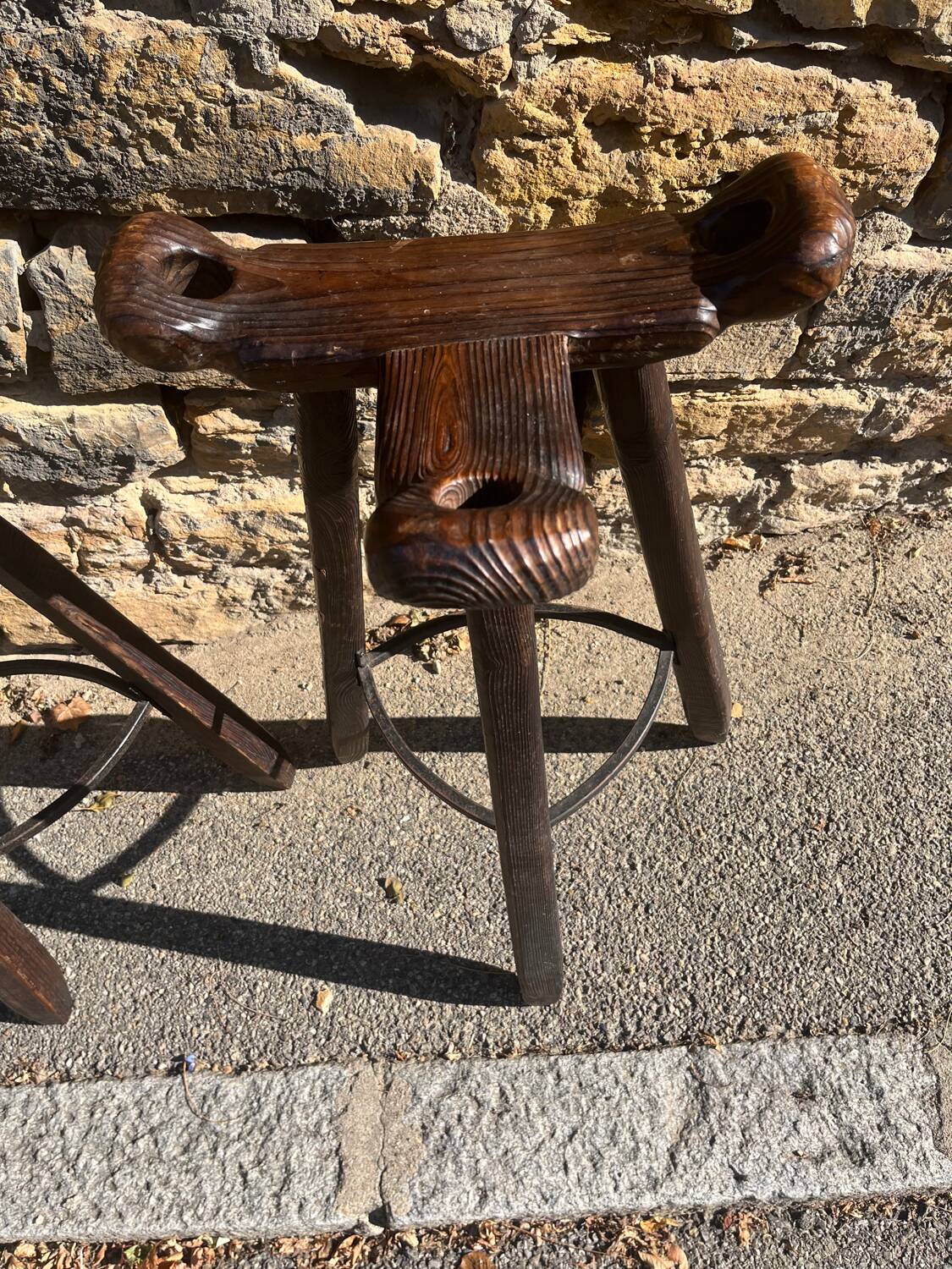 2 Brutalist "Marbella" bar stools, Confonorm Spain, 1960s