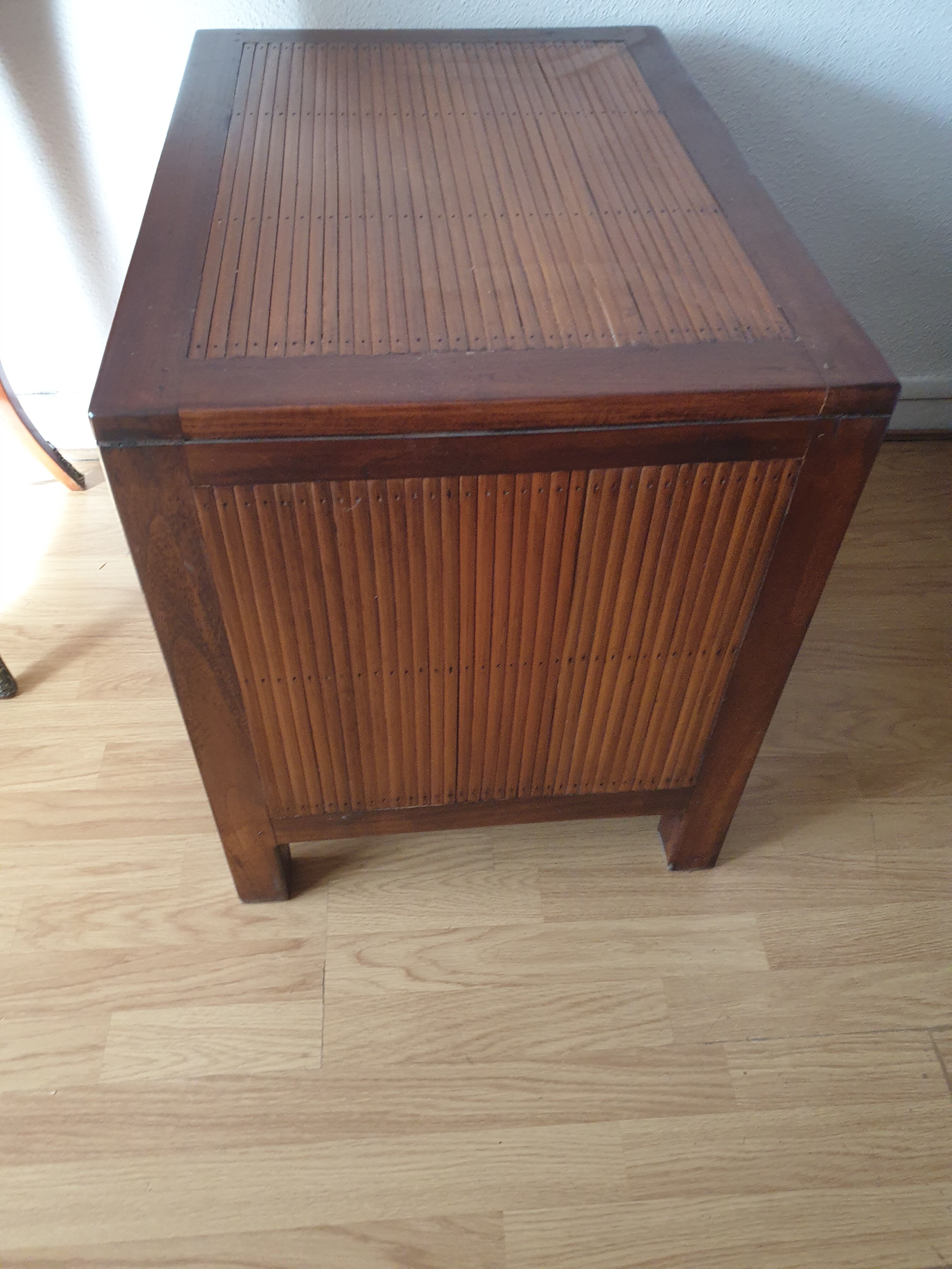Commode danoise teck et rotin