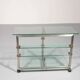 Rare 1970s Peter Ghyzcy side table on wheels