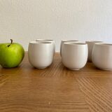 Set of 6 white sandstone pots