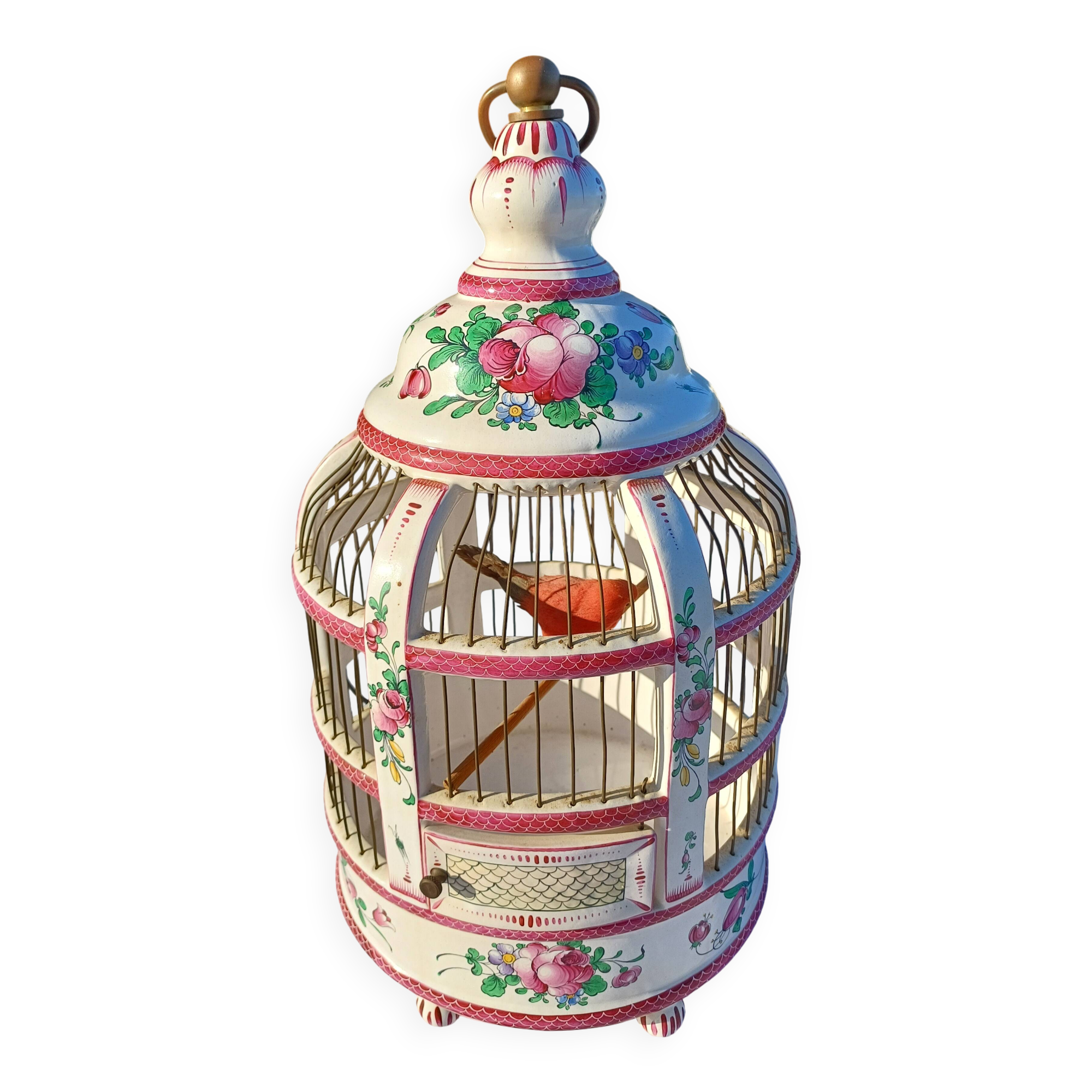 19th century bird cage in Lunéville earthenware