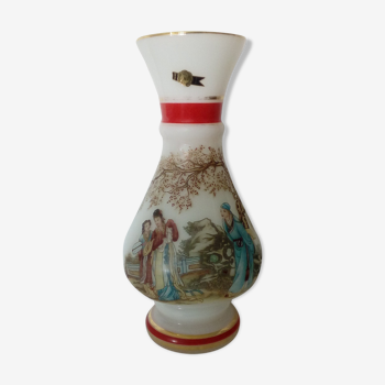 Vase en opaline  italie decor asiatique japon geisha