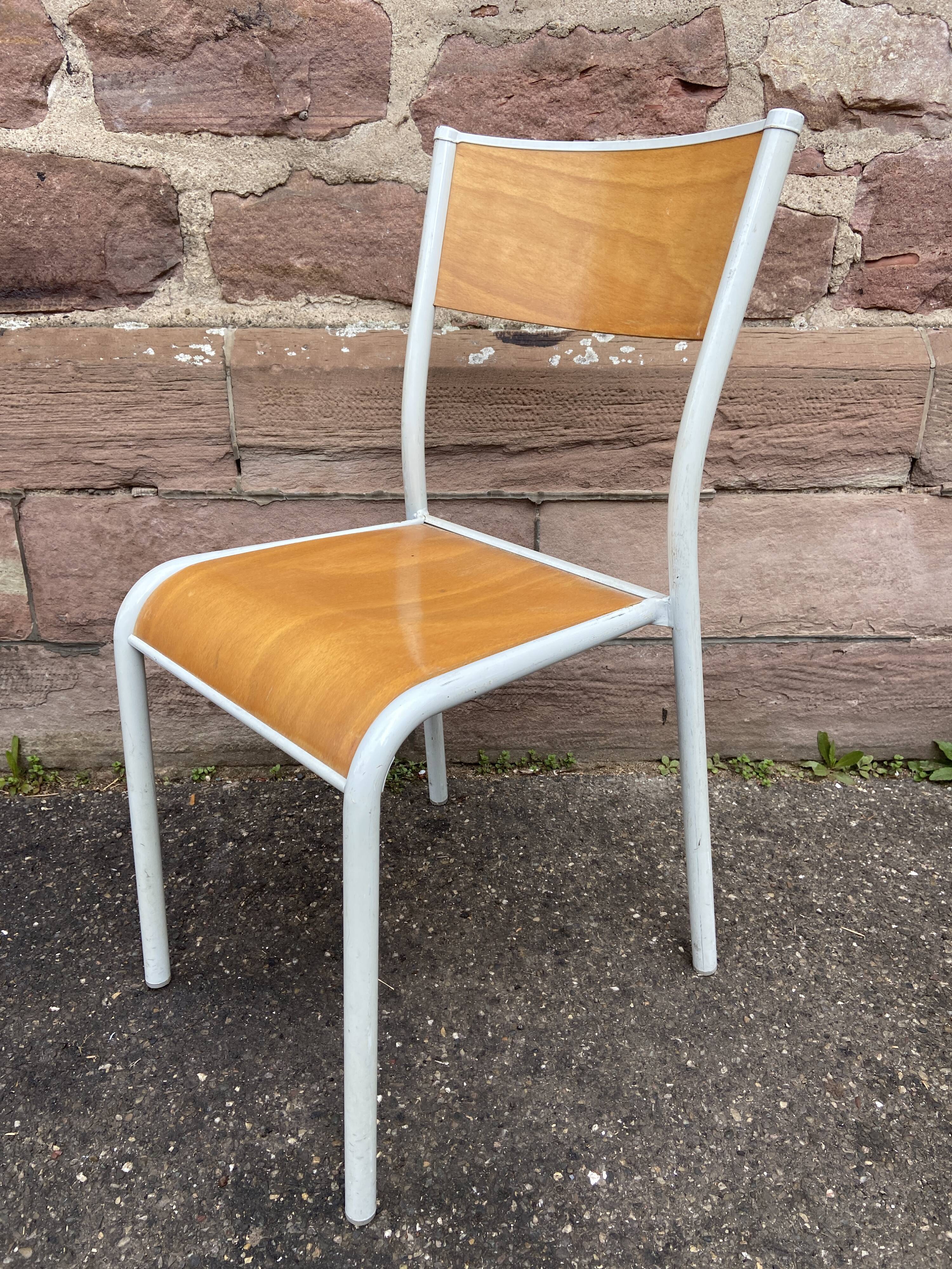 6 school chairs 70s industrial vintage school communities Mullca gaston cavaillon