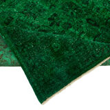 Hand-knotted persian rug 1970s 192 cm x 262 cm green wool carpet