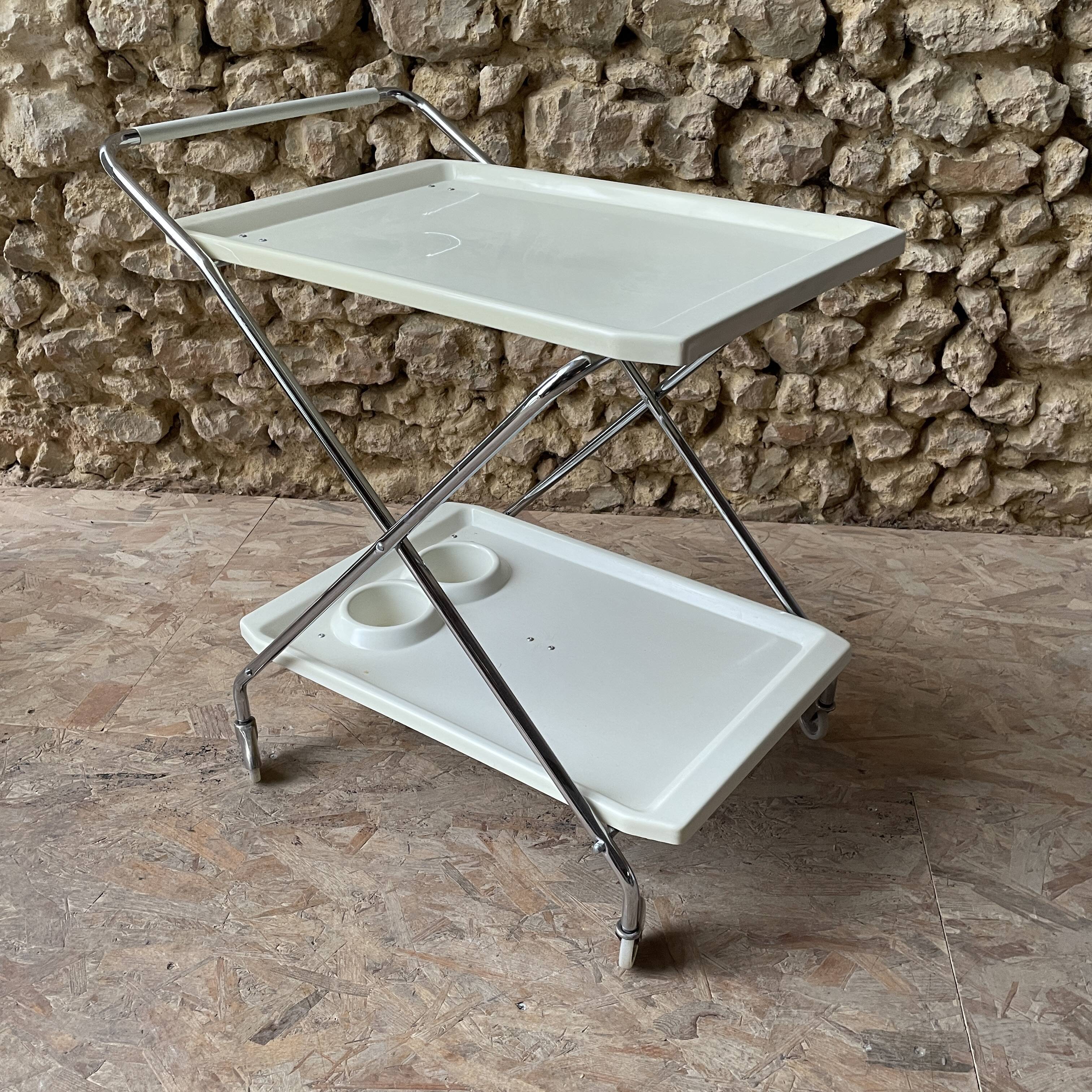 Folding PVC dessert table – Italian design – 1980s