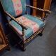 Pair of high-backed armchairs in turned wood – Carved armrests of