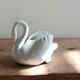 Cygne vintage en céramique blanche – cache-pot / vide-poche