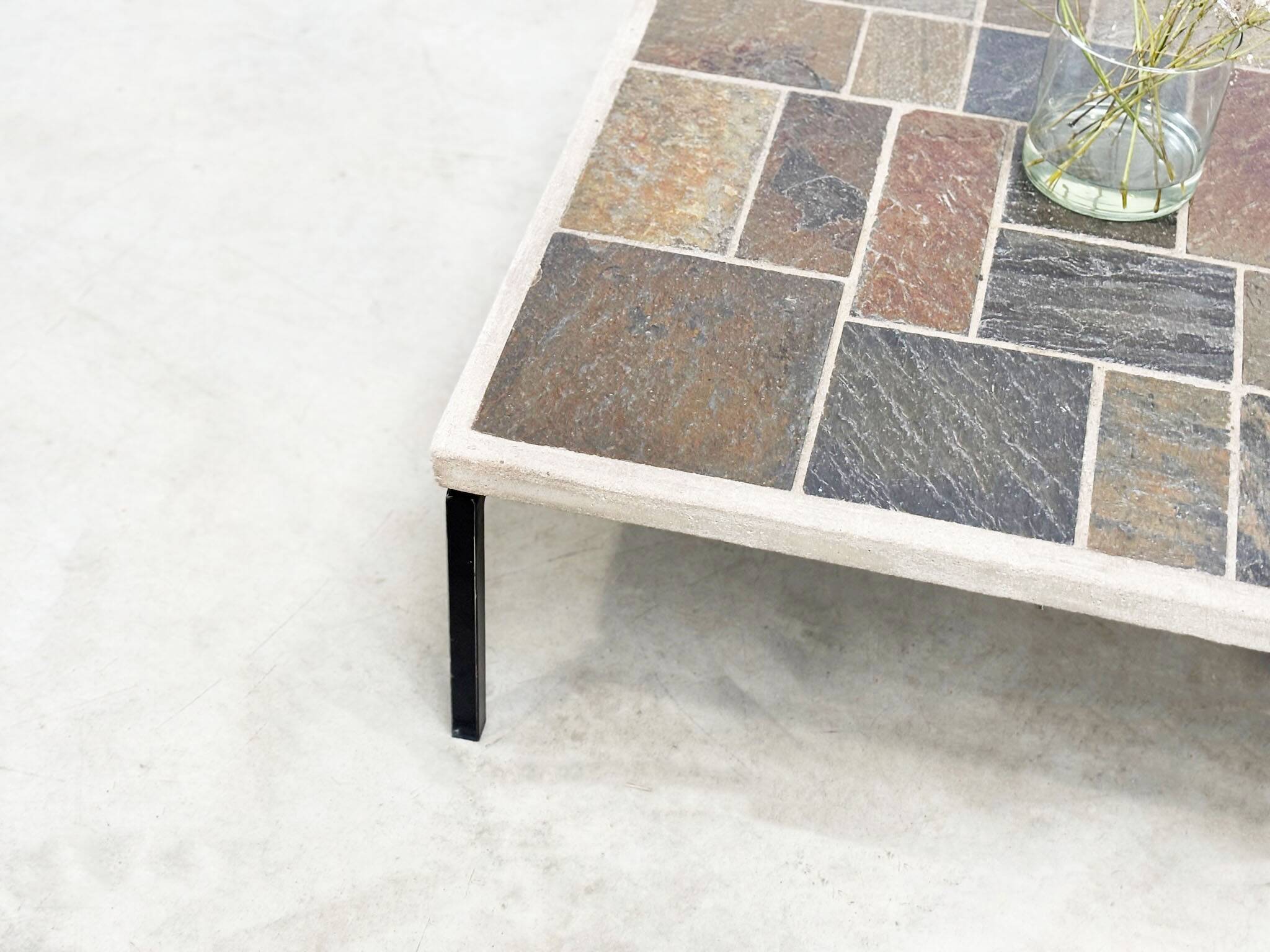 Brutalist square coffee table by Paul Kingma