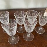 6 engraved antique glasses