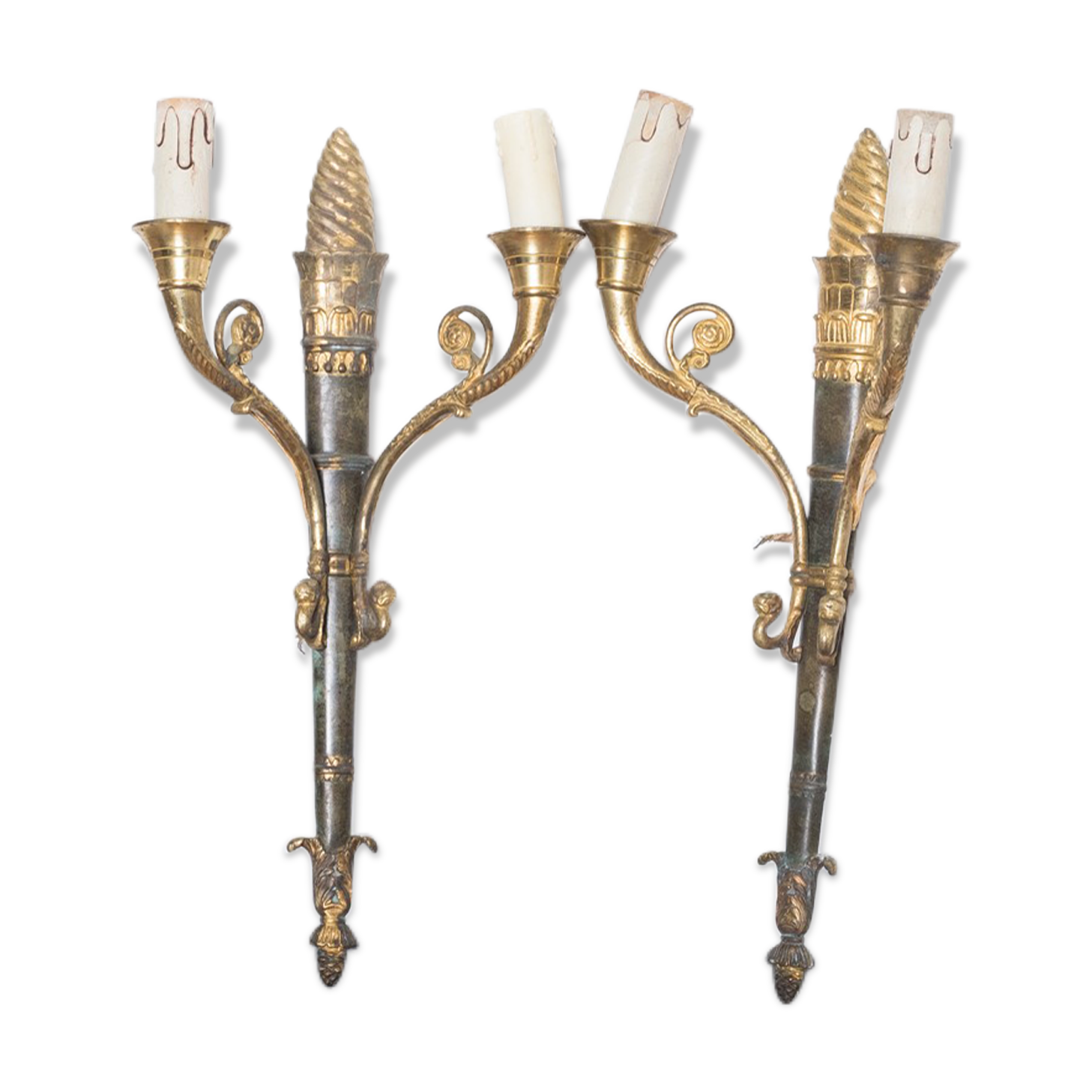 Paire d’applique bronze