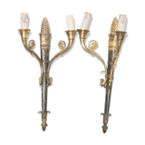 Pair of bronze sconces