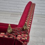 1970s, Danish "Spanish" sofa, original condition, furniture velour, ash wood legs.