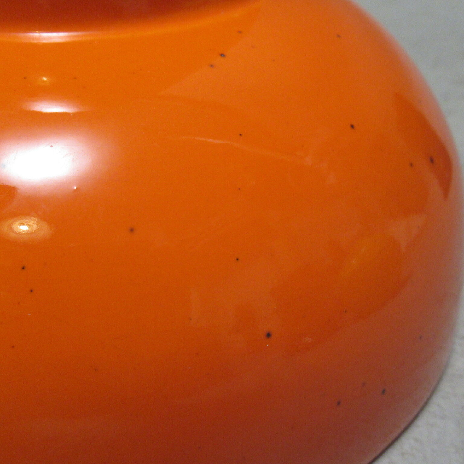 Orange ceramic vase Italy 60s