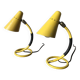 Pair of yellow bedside lamps from the 1950s.