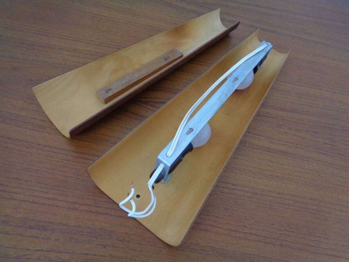 Danish Teak Wall Lamp, 1950s