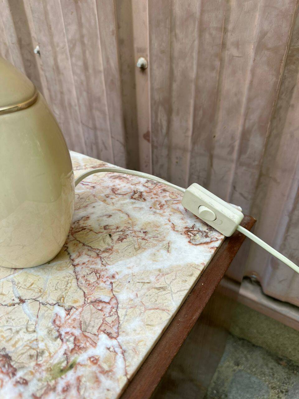Vintage table lamp by Robert de Schuytener ivory 1960