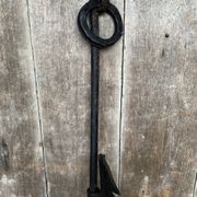 Old black wrought iron fireplace rack 18th century vintage