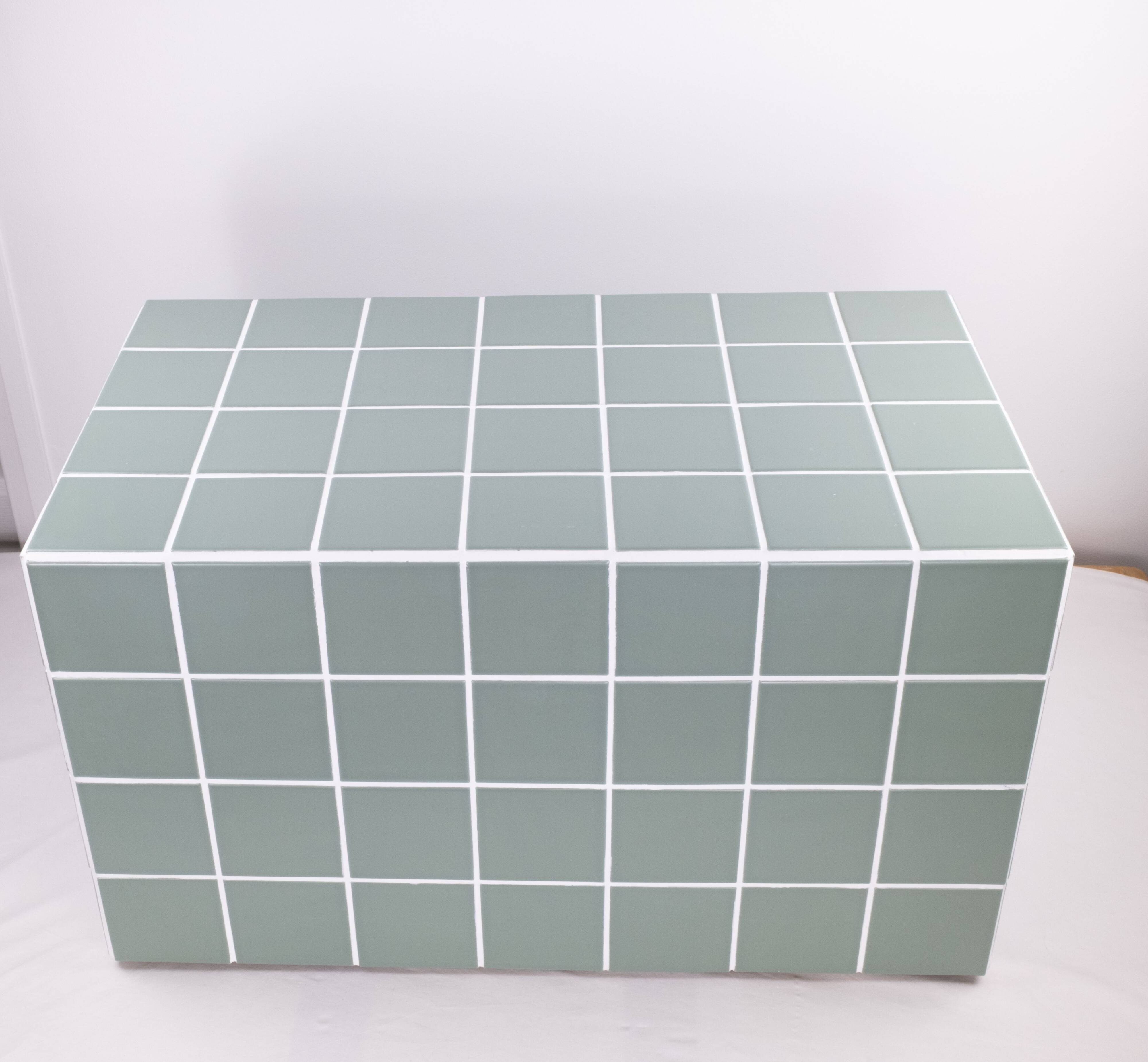 Ceramic coffee table-rectangular-tiles-green-water green-matt-Tile