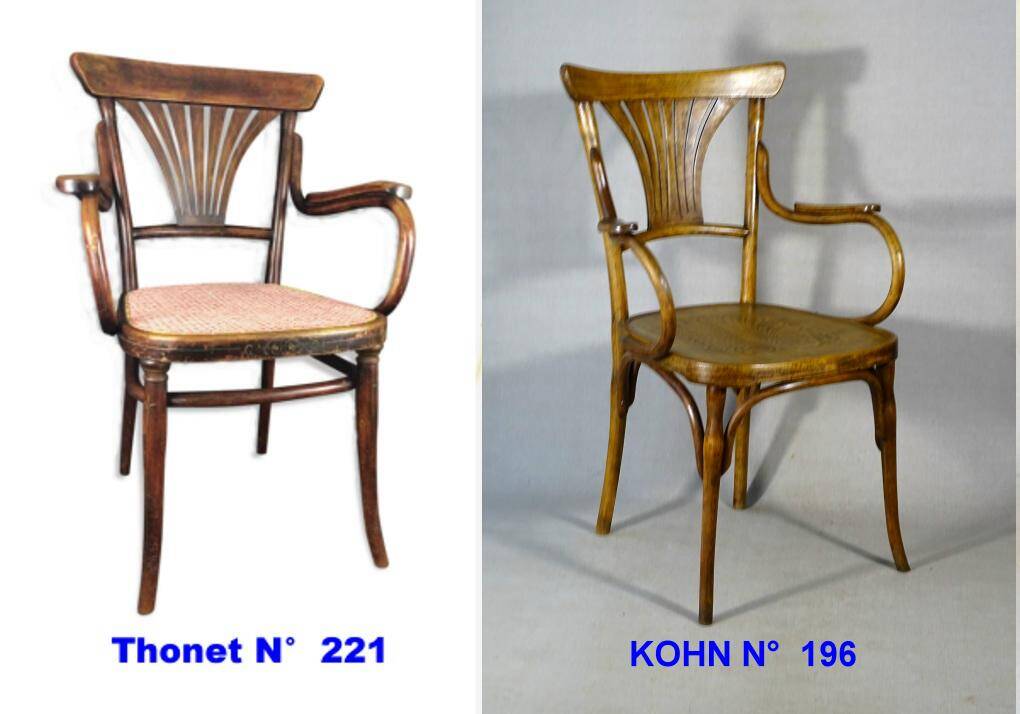 KOHN armchair N°196, circa 1905, bistro wood seat