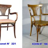 KOHN armchair N°196, circa 1905, bistro wood seat