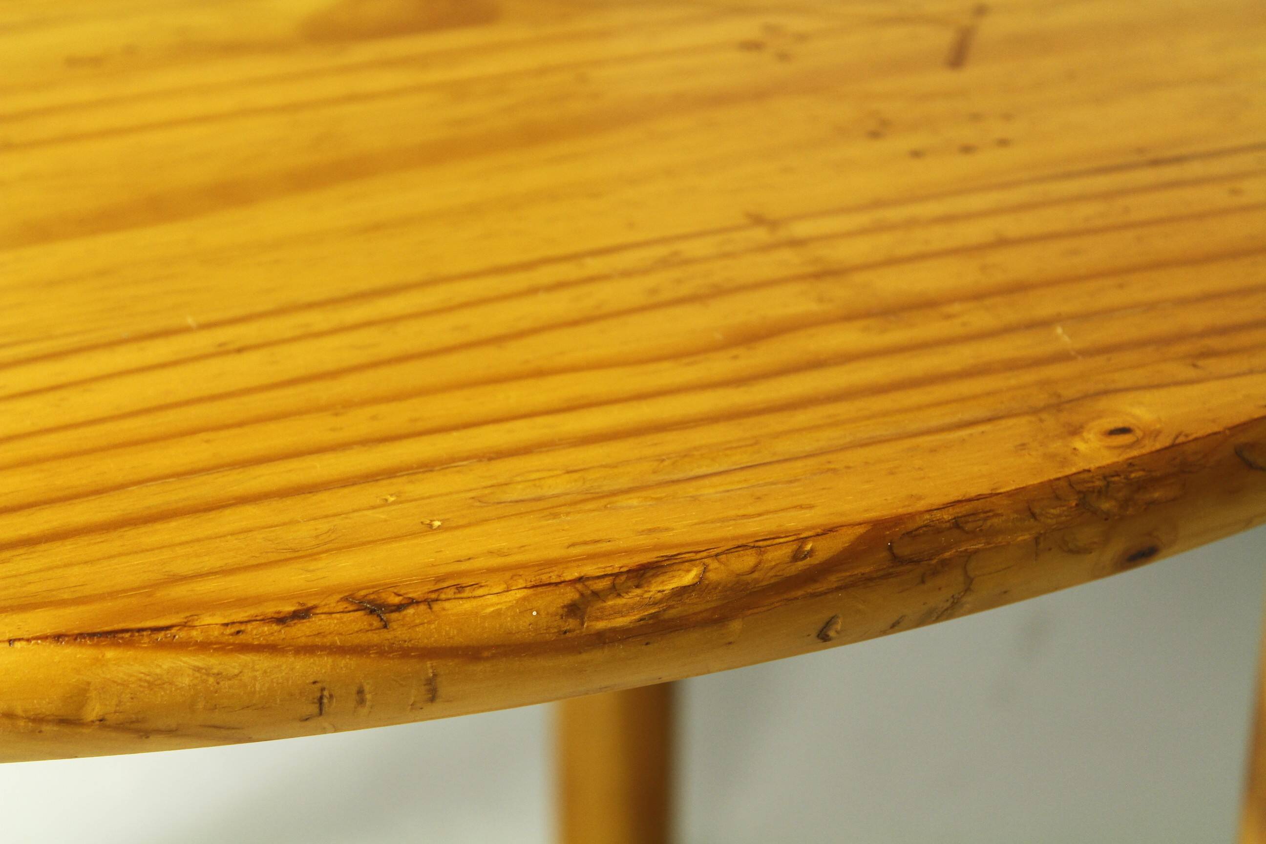 Scandinavian Round Pine Dining Table, 1970s