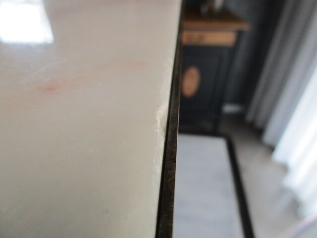 Marble pedestal table and brass hollywood regency