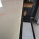 Marble pedestal table and brass hollywood regency