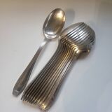 12 manufrance white metal table spoons