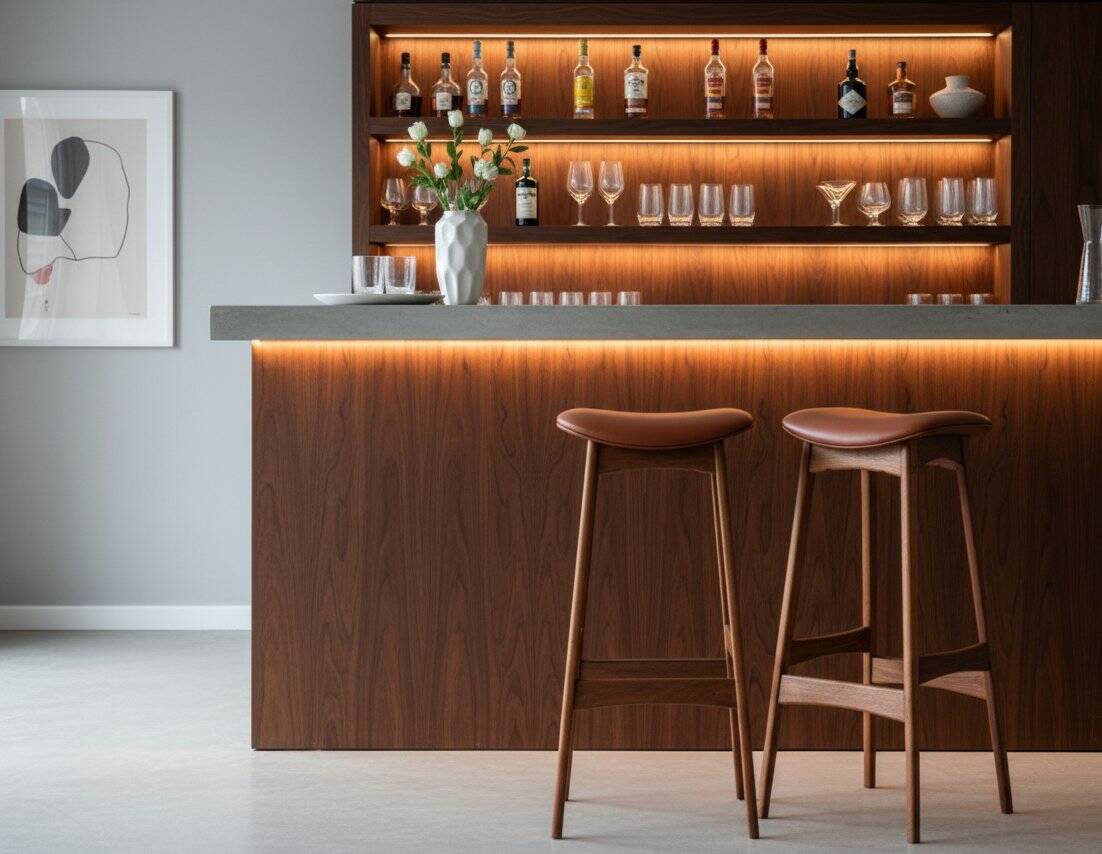 Bar Stools in Rosewood with Cognac Leather by Erik Buch for Dyrlund, 1960s, Set of 2