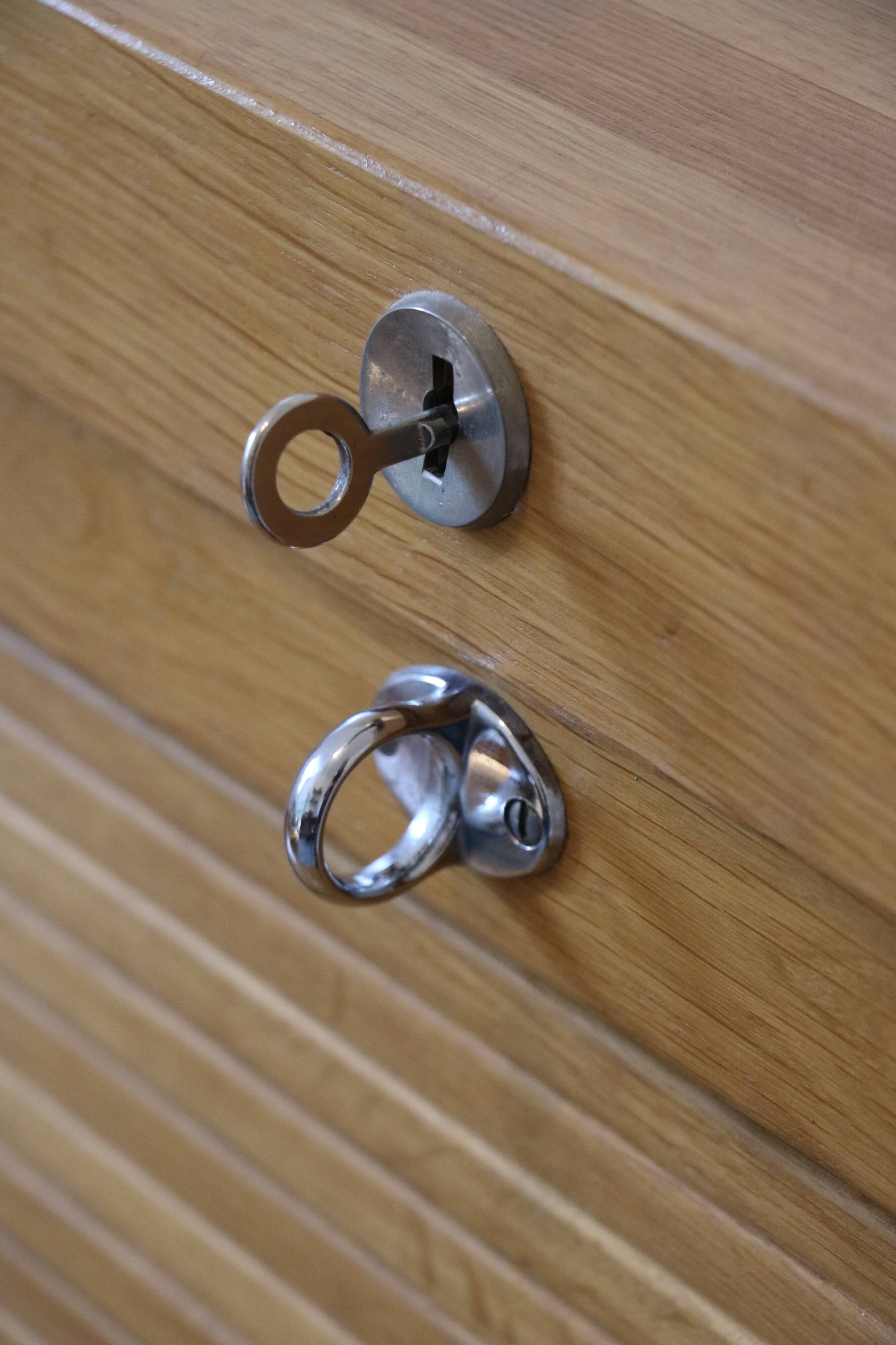 Filing cabinet with curtain