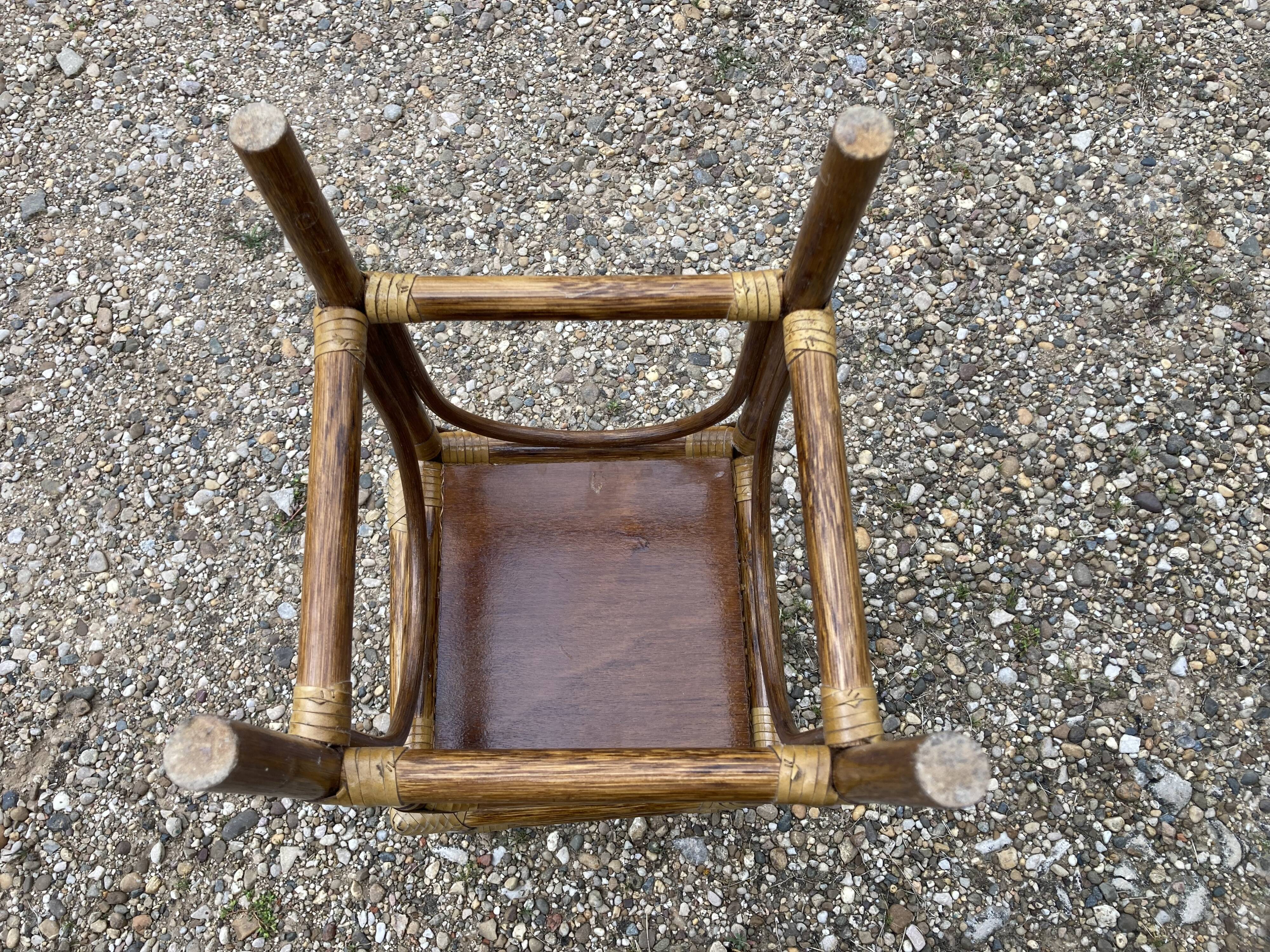 Pair of rattan stools