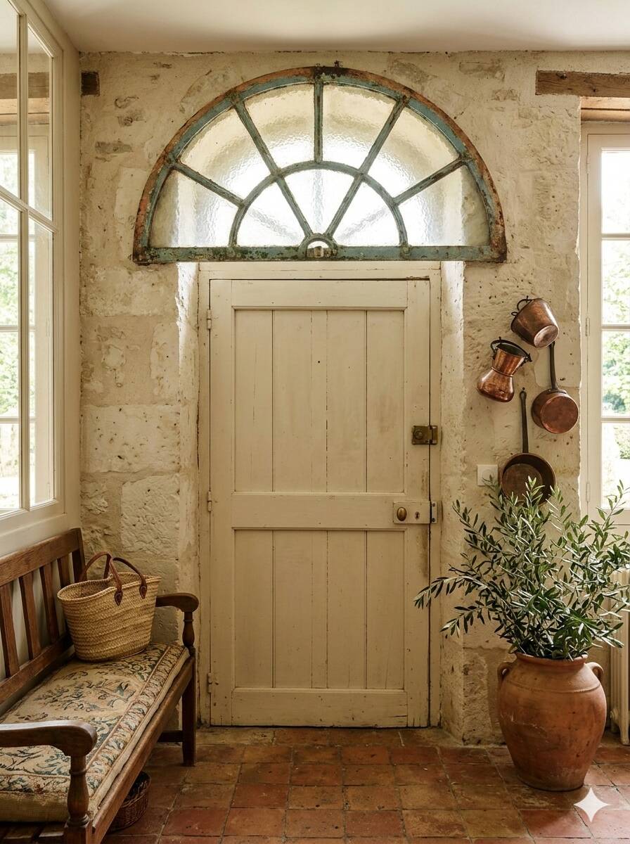 Old wrought iron full riveted gates from the 19th century.