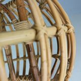 Pouf, jardinière, tabouret ou table d'appoint en rotin vintage des années 1960 par Dirk van Sliedrecht