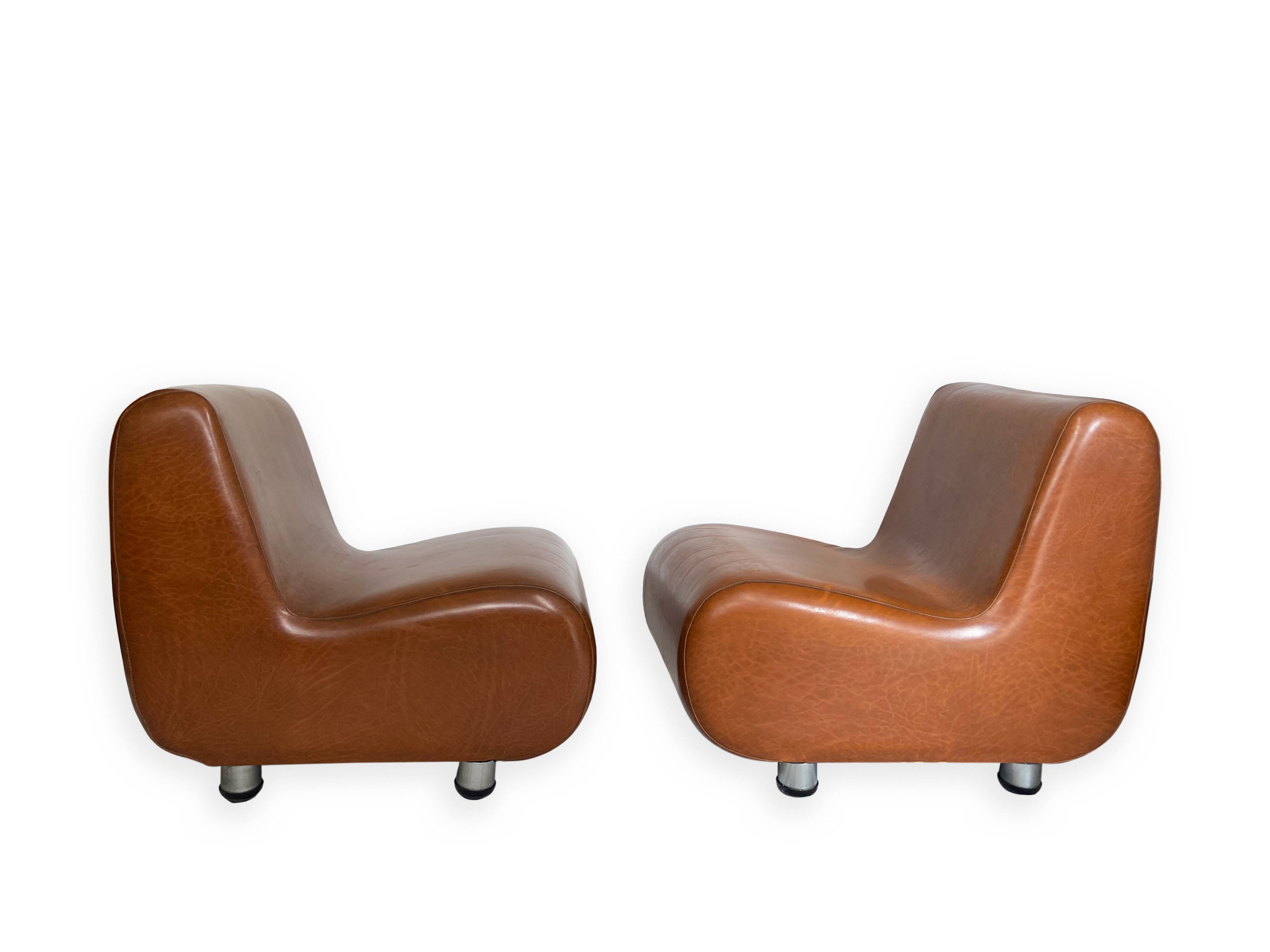 Curve armless armchairs, 1970s