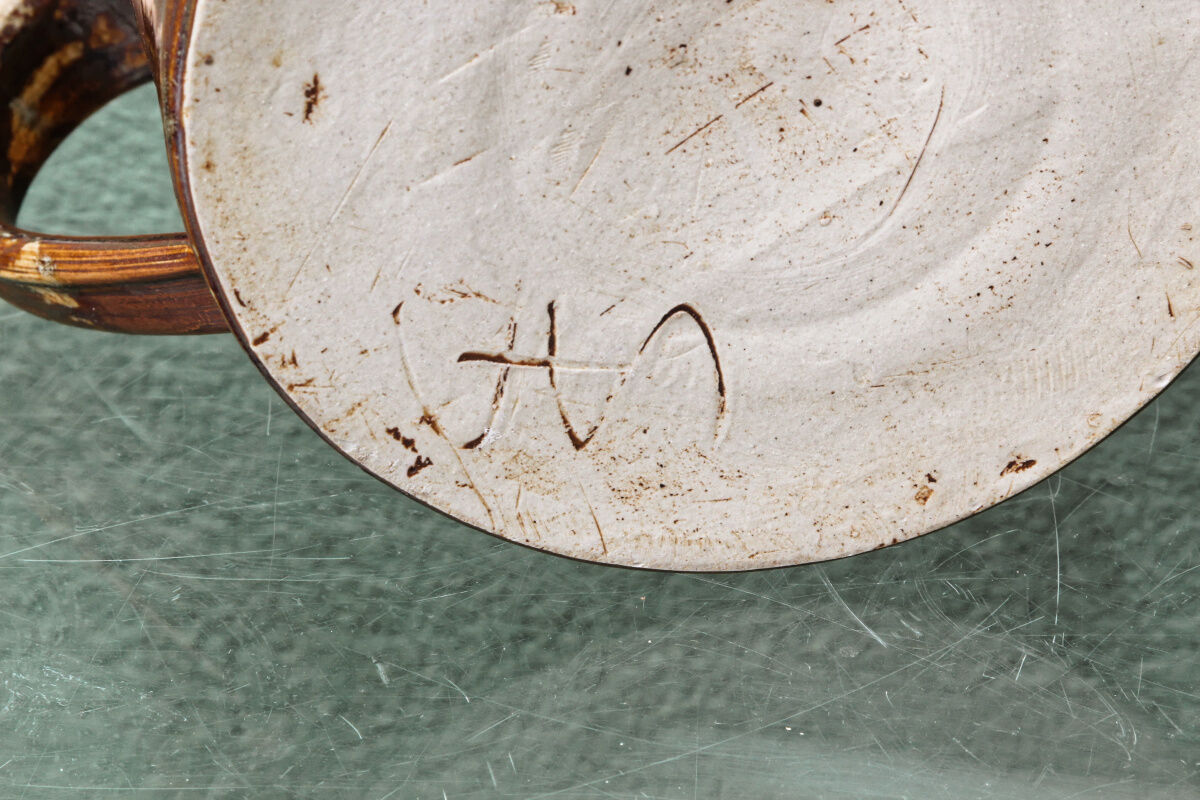 Signed enamelled stoneware lantern, Puisaye